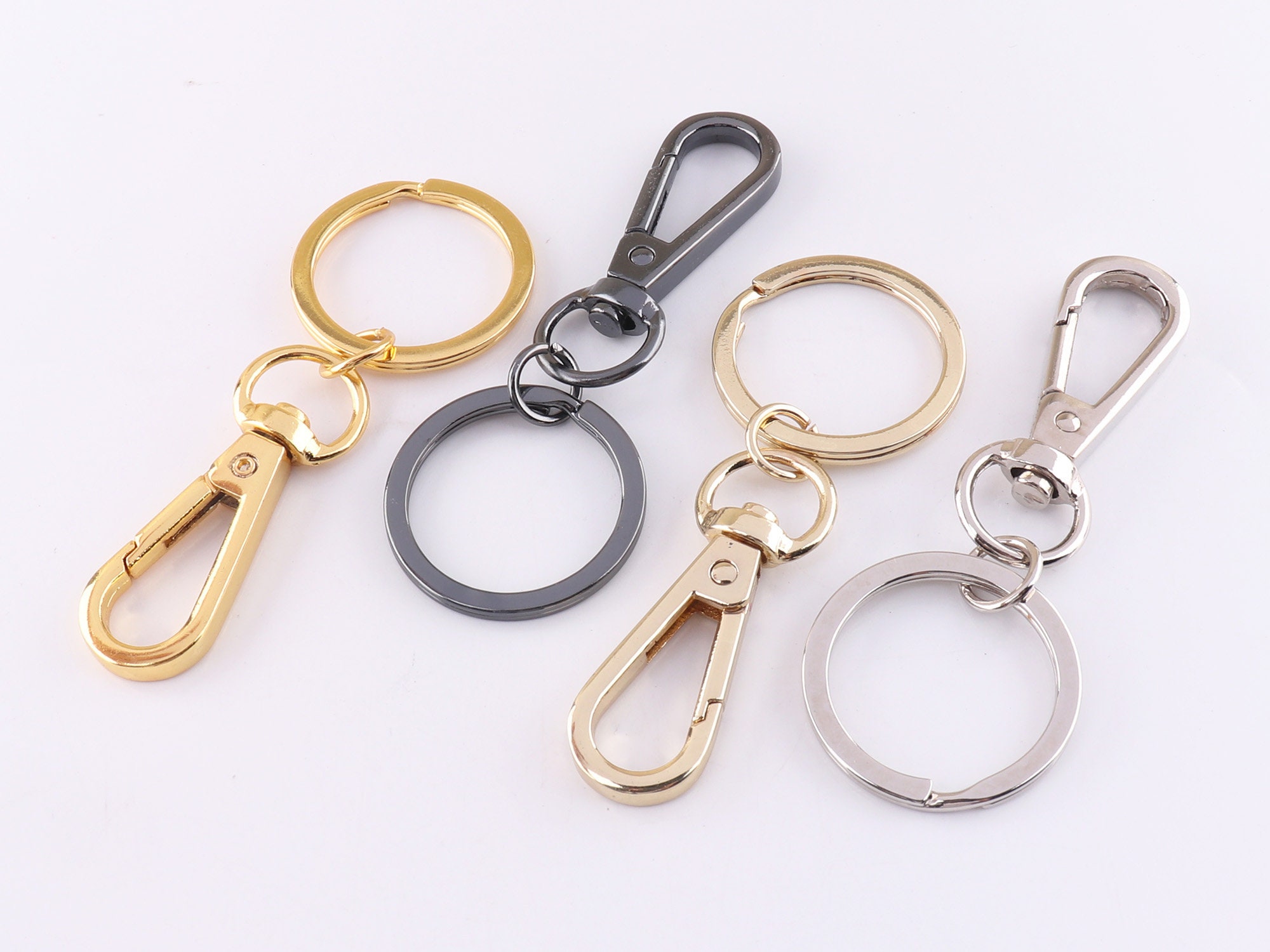 Keychains Key Rings Keychain With Lobster Swivel Clasps Snap Clip Hook, Key  Ring, Split Rings Gunmetal/silver/gold/light Gold 6pcs 