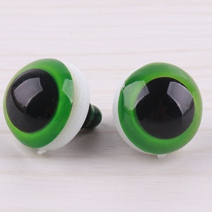 5pair 15mm Plastic Eyes Green Toy Safety Eyes Amigurumi Eyes Round safety eye Animals eyes Doll Eyes With Washers