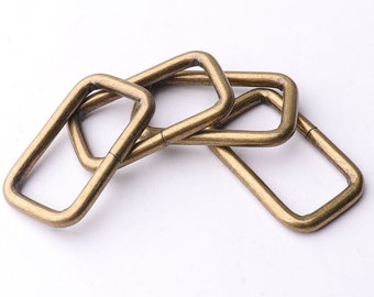 10pcs Bronze Rectangle rings 32mm(inner) rectangular buckles Purse ring Strap Rectangle Ring Purse Handbag Leather Craft Hardware