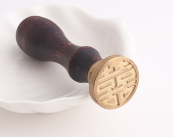 Wax seal stamp Wedding wax seal stamp kit Brass stamp Chinese word seal stamp "囍" Wax seals stamp set