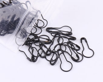 Black Safety Pins Bulb Safety Pins Tag pins Coiless Safety Pins Pear safety pins knitting pin Removable Stitch Markers 100/500pcs