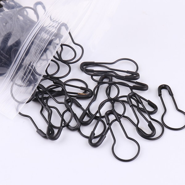 Black Safety Pins Bulb Safety Pins Tag pins Coiless Safety Pins Pear safety pins knitting pin Removable Stitch Markers 100/500pcs