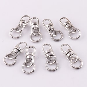 Silver Swivel Connectors Key Ring Connectors With split ring Connectors Swivel Clasps for Key Rings Key Chains 50pcs