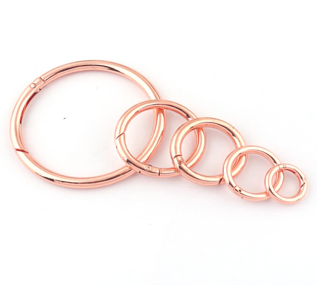 6pcs Spring Gate Ring Rose Gold O-rings Round Gate Ring Spring Ring ...