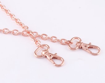 Bag Chain with Lobster Clasp Purse Strap Shoulder Chain Purse Strap Wrist Strap Chain Strap for handbag Rose Gold  80cm
