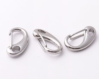 31*17mm Spring clasp silver Spring Hook Clasp  push gate hook Carabiner Hook Push Gate Lobster Clasps Hooks clips for lanyard