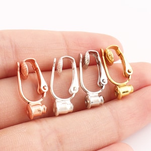 Clip sur boucle d'oreille clip convertisseur adaptateur de clip non percé clips d'oreille adaptateur de boucle d'oreille 4 couleurs 6/25 paires