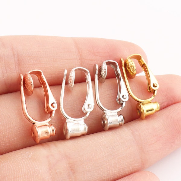 Clip on earring earring Clip converter non pierced clip adapter ear clips earring adaptor 4colors 6/25pairs