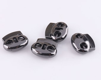 Gunmetal Cord Stopper Rope Lock Spring Lock Cord Lock Double Barrel Metal Toggle Lock 5mm hole 4pcs
