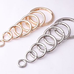 Spring gate ring Gold Silver o-rings metal o rings spring ring clasp push gate o rings Push Snap Hooks 18mm 24mm 34mm 42mm 45mm 47mm 61mm