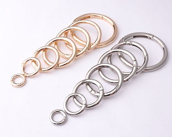 Spring gate ring Gold Silver o-rings metal o rings spring ring clasp push gate o rings Push Snap Hooks 18mm 24mm 34mm 42mm 45mm 47mm 61mm