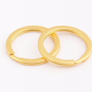 25mm gold keyring Flat Key rings Split Keyrings Key fob keyring Key chain split ring Keyring findings high quality
