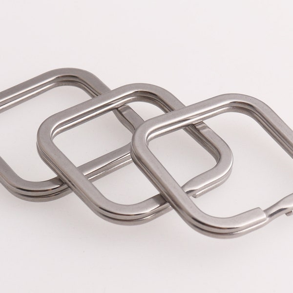 Keyring,Split keyring Square key ring Steel keyring Keychain keyring Key holder supplies 30mm(w) 10pcs