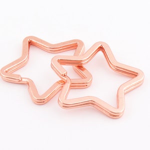 Rose gold keyring Split Key Ring Star Keyrings Split Rings Double Loops keyring Flat Key rings keychain keyfob ring Split Keyring Findings