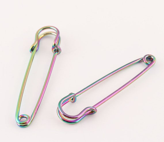 Rainbow Safety Pin,colored Safety Pins,25pcs Brooch Pin,unique Shawl Pin,sweater  Pin,metal Safety Pins,big Safety Pin,small Lapel Pin 