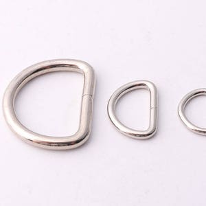 Silver D rings 10mm 13mm 20mm(inner) Belts Strap D rings Purse ring Handbag Purse Bag Making Hardware