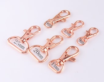 Swivel Clasp Swivel Lobster Hook Snap Hook Spring Hook for Bag Strap Purse Hardware Rose gold 10pcs