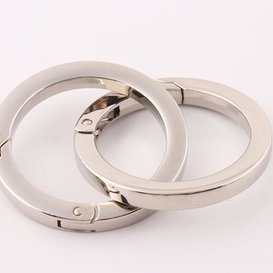 Silver Spring gate ring 43mm(od) o-rings round gate ring spring ring clasp push gate o ring Push Snap Hooks