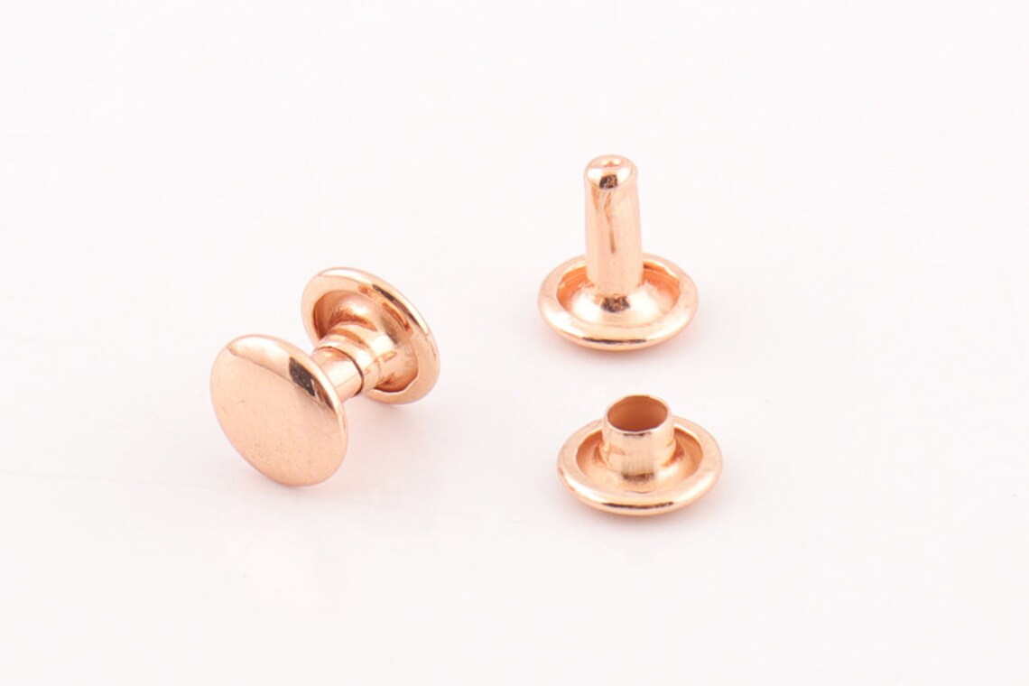 50pcs Rose gold double cap rivets 87mm Rapid rivet studs | Etsy