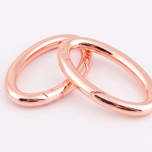 Rose gold Spring gate ring Oval gate ring keyring clasp metal oval rings spring ring clasp push gate o rings Push Snap Hooks