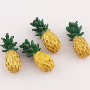 Pineapple pendant,Fruit Necklaces earrings, fruit ornaments Quirky Cute Pendant Necklace for Jewelry handmade 6pcs