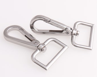 Schwenken Verschluss 1"Zoll (25mm) Trigger Snaps Schwenkhaken Geldbörse Band Verschluss Metall Schwenken Hummer Clasps Geldbörse Hardware Silber 8pcs