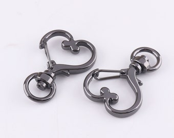 Swivel Clasps Hook Charms 3/8"inch(9mm) Heart-Shaped Swivel Snap Hook Lobster Clasp Purse hook 6pcs