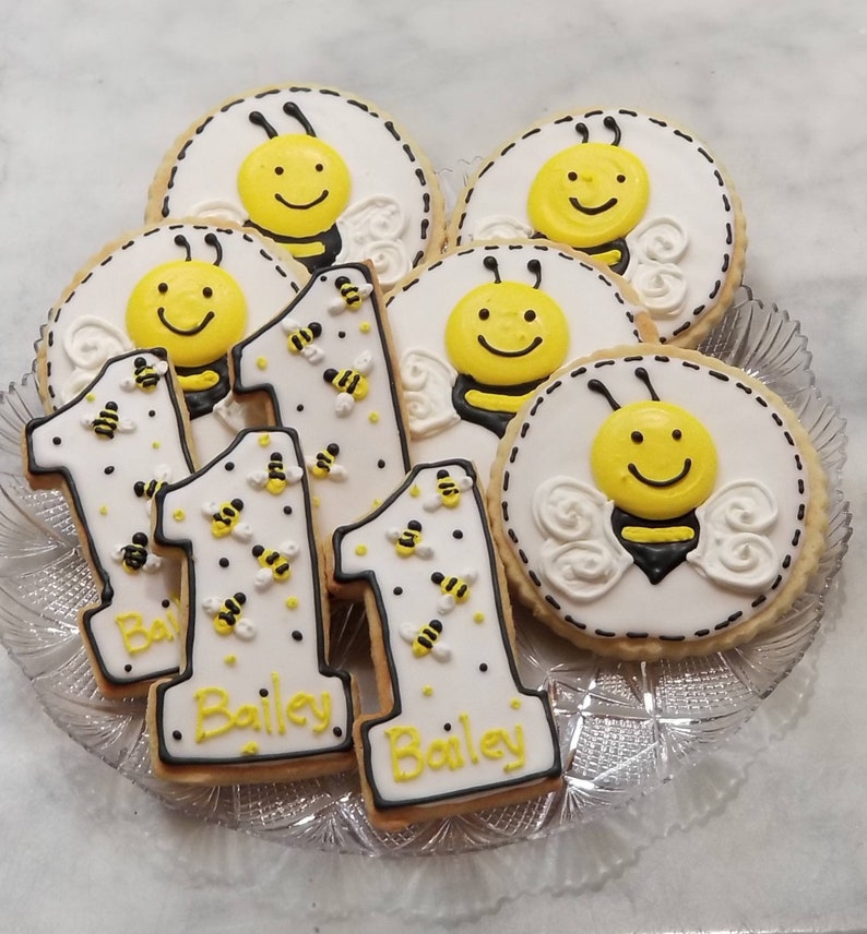 Bumble Bee cookies Bee cookies Baby Shower 1st Birthday Etsy
