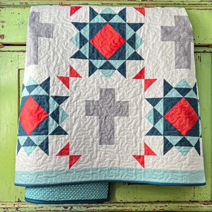 Rugged Cross Quilt Pattern - PDF Instant download