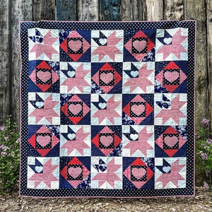 Love of Liberty Quilt Pattern, Patriotic Quilt Pattern - PDF Instant Download Pattern