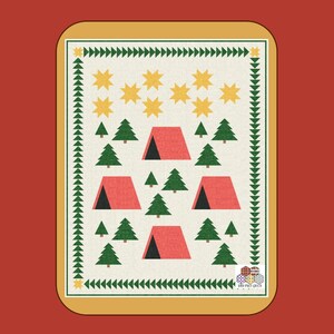 Modello per trapunta &quot;Woodland Camping Adventure&quot; - Download PDF immediato
