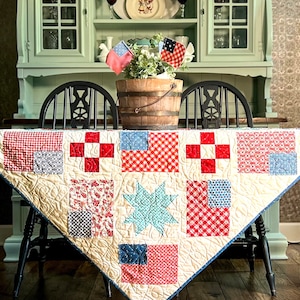 Farmhouse Flags Quilt Pattern: Americana Throw Size (PDF Download)