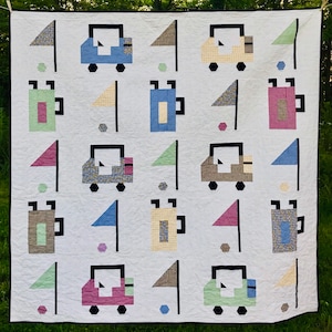 Golf Quilt PDF Pattern, Instant Download, Golf Gift, Golf Pattern, Father Gift Quilt, Grandfather Gift Quilt, Throw Quilt, Men Quilt