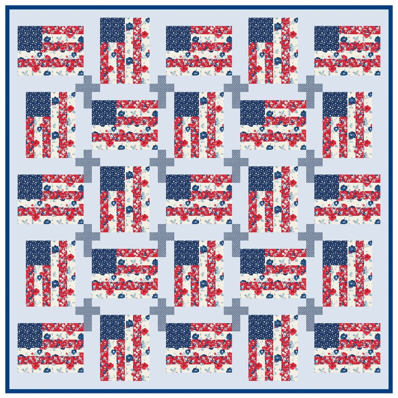 God and Country Quilt Pattern Patriotic Quilt Americana Etsy