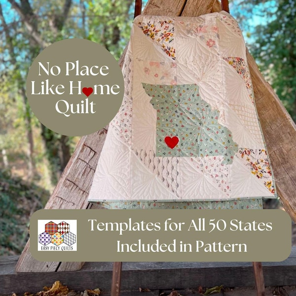 State Quilt Pattern: Beginner Friendly Fat Quarter Project (PDF Download)