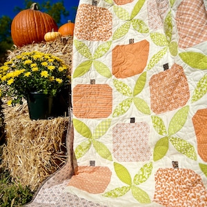 Pumpkin Vines Quiltmönster: Enkel höstquilt (digital nedladdning)