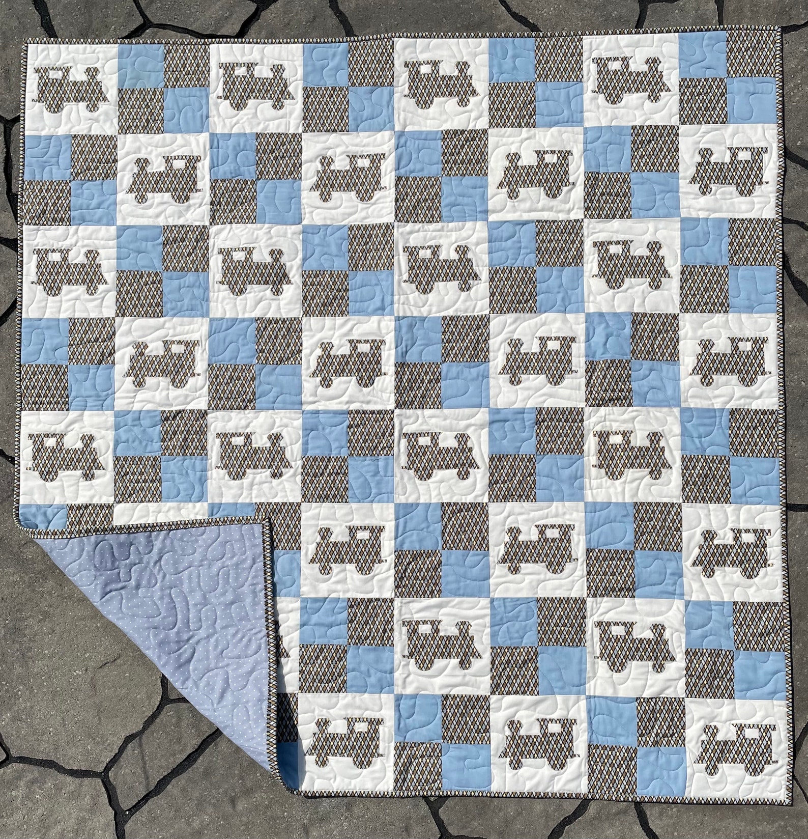 Railroad Crossing Baby Quilt Digital Pattern 48 X Etsy