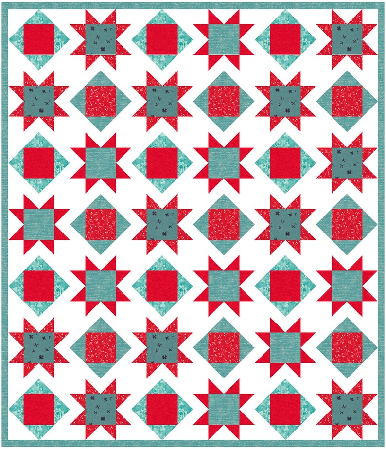 Charms and Stars Instant Digital PDF Download Quilt Pattern Simple Easy Beginner Quilt Pattern, Charm Pack Quilt, Pre-cut Quilt Pattern image 5