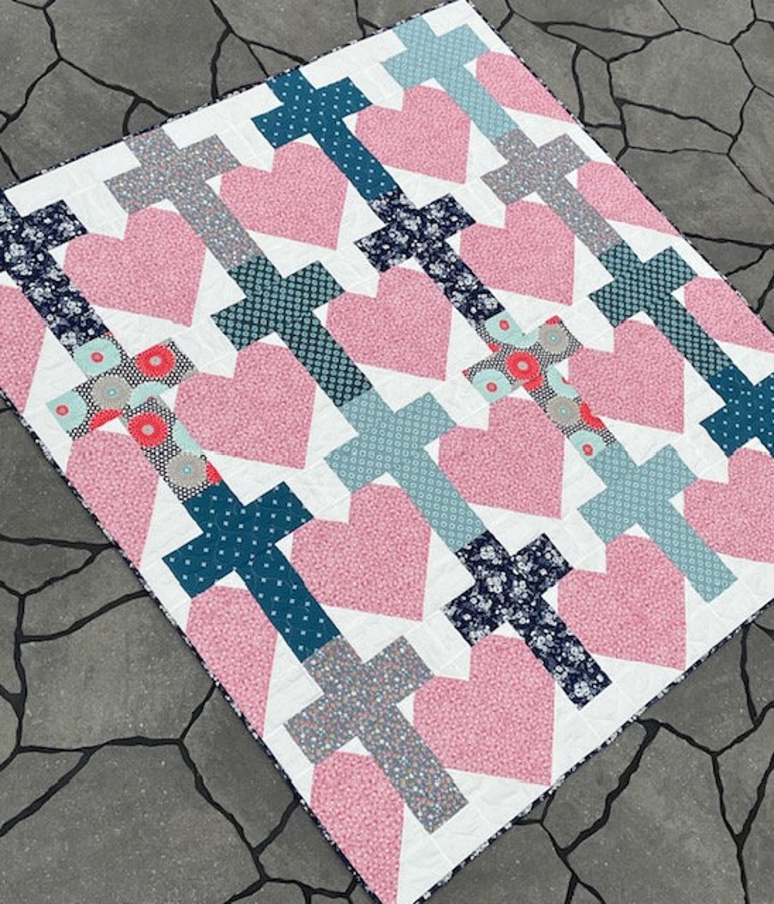 Yes He Loves Me Quilt Pattern PDF Download Cross Heart Etsy