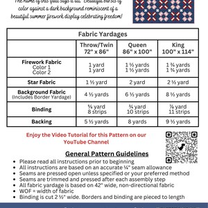 4th of July Night Sky Quilt Pattern: Patriotic Firework Design (PDF ...