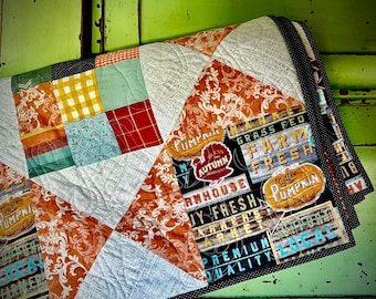 Patrón de colcha de patchwork Fairfax: Diseño con letra grande (Descarga digital en PDF)