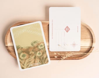 Victorian Vistas 2026 Postcards Pack - 'Victoria' - A6 Sized Set of 10 Illustrations of Victoria (Australia) with Envelopes