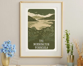 Victorian Vistas Poster - 'The Mornington Peninsula' - Hand-Illustrated Travel Art from Victoria, Australia