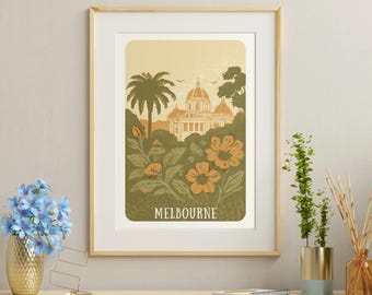 Victorian Vistas Poster - 'Melbourne' - Hand-Illustrated Travel Art from Victoria, Australia