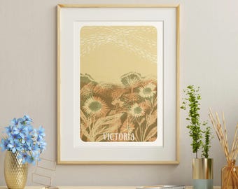 Victorian Vistas Poster - 'Victoria' - Hand-Illustrated Travel Art from Victoria, Australia
