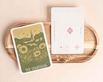 Victorian Vistas 2026 Postcards Pack - 'The Goldfields' - A6 Sized Set of 10 Illustrations of Victoria (Australia) with Envelopes