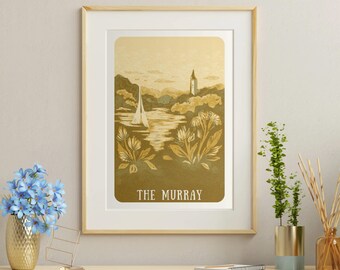 Victorian Vistas Poster - 'The Murray' - Hand-Illustrated Travel Art from Victoria, Australia