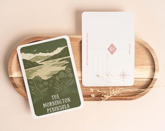 Victorian Vistas 2026 Postcards Pack - 'Mornington Peninsula' - A6 Sized Set of 10 Illustrations of Victoria (Australia) with Envelopes