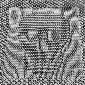 Knitting Pattern for Skull Washcloth or Afghan Square