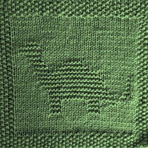 Knitting Pattern for Dinosaur Washcloth or Afghan Square